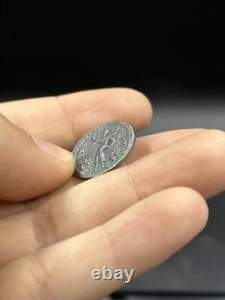 Ancient silver collectible piece from the Kushan Empire King Kanishka I