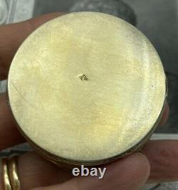 Ancient silver-gilt pillbox CAYLAR BAYARD with monogram RS and cross decoration