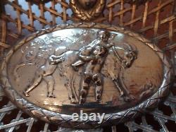 Ancient solid silver cups angels putti goat