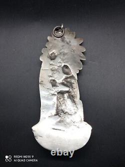 Ancient solid silver holy water font, Jesus, Mary, Joseph, religious, hallmarked
