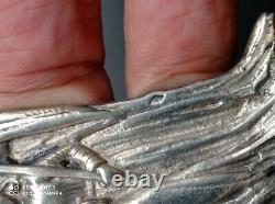 Ancient solid silver holy water font, Jesus, Mary, Joseph, religious, hallmarked