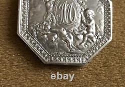 Ancient token / wedding medal signed LORTHIOR solid silver Decor cherubs