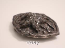 Ancient very beautiful solid silver loop Southeast Asia Hanuman riding XIX