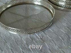 Antians Dessous De Verre Cristal & Argent Massif Webster Co Sterling Coasters