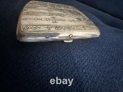 Antique 19th Century Solid Silver Cigarette Case 100g