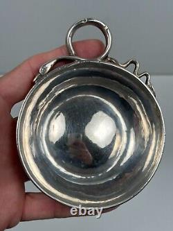 Antique 19th Century Tastevin in Solid Silver Minerva 1 Snake Handle LENOIR from Aloxe