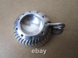 Antique 19th century solid silver wine tasting cup with Minerva hallmark and LC or CL monograms