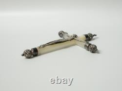 Antique 2 mother-of-pearl communion crosses in solid silver, Christian religion, 19th-20th century