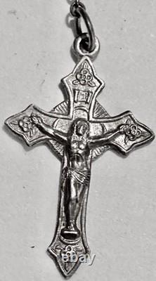 Antique 40 cm Rosary, entirely in solid silver, 19 grams