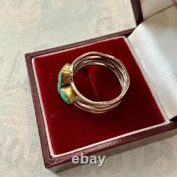 Antique 4-in-1 Ring with Emeralds, Vermeil, and Solid Silver