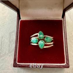 Antique 4-in-1 Ring with Emeralds, Vermeil, and Solid Silver