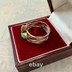 Antique 4-in-1 Ring with Emeralds, Vermeil, and Solid Silver