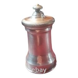Antique 800 sterling silver table service, pepper mill + 2