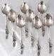 Antique 8 Silver Dessert Spoons Nagasaki Japan Solid Silver Late 19th Century Japanese
