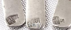 Antique 8 silver dessert spoons NAGASAKI JAPAN SOLID SILVER late 19th century Japanese