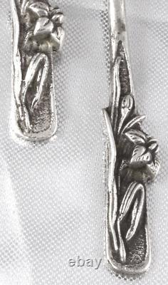 Antique 8 silver dessert spoons NAGASAKI JAPAN SOLID SILVER late 19th century Japanese