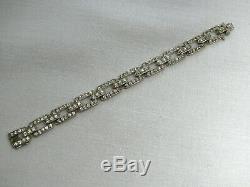 Antique Art Deco Bracelet Silver Imitation Diamonds Superb Jewelery Style