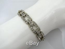 Antique Art Deco Bracelet Silver Imitation Diamonds Superb Jewelery Style