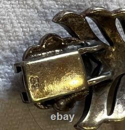 Antique Art Deco Bracelet with Marcasites in Solid Silver 925 Leaf Hallmarks