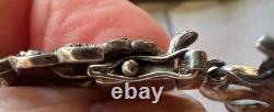 Antique Art Deco Bracelet with Marcasites in Solid Silver 925 Leaf Hallmarks