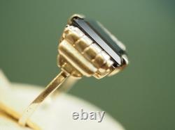 Antique Art Deco Ring Solid Silver Sapphire T53