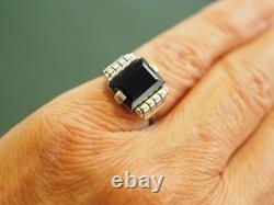 Antique Art Deco Ring Solid Silver Sapphire T53 Antique Art Deco Ring Solid Silver Sapphire T53
