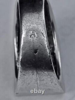Antique Art Deco Tank Ring in Solid Silver/Vermeil & Stones to Identify Size T59/60