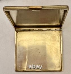 Antique Art Deco box in solid silver with gold clasp, signed Dunhill Paris