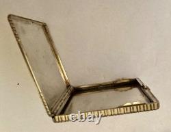 Antique Art Deco box in solid silver with gold clasp, signed Dunhill Paris