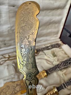 Antique Art Nouveau Cutlery Set, Solid Silver Handle 800 Mark