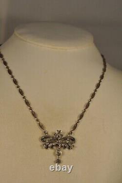 Antique Art Nouveau Silver Necklace Filigree