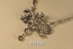 Antique Art Nouveau Silver Necklace Filigree