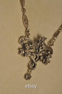 Antique Art Nouveau Silver Necklace Filigree