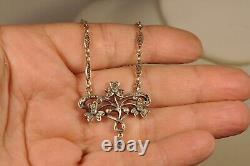 Antique Art Nouveau Silver Necklace Filigree