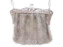Antique Art Nouveau Solid Silver Chainmail Bag (circa 1900)
