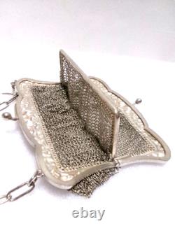 Antique Art Nouveau Solid Silver Chainmail Bag (circa 1900)