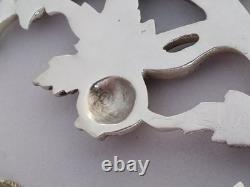 Antique Art Nouveau Solid Silver Floral Pectoral Necklace 1900