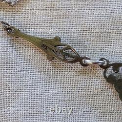 Antique Art Nouveau necklace in solid 830 silver, Scandinavian floral vintage jewelry