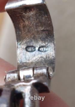 Antique Articulated Snake Bracelet in Solid Silver and Cloisonné Enamel