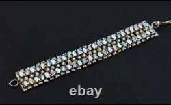 Antique Articulated Sterling Silver Cuff Bracelet with Sublime Floral Motifs