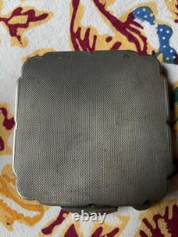 Antique Austrian .900 Silver-Gilt Handbag Powder Compact with Mirror, Circa 1920