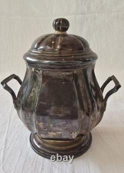 Antique Beautiful Sugar Bowl Candy Dish in Solid 950 Silver, 19th Century, Louis Philippe, 409 g