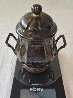Antique Beautiful Sugar Bowl Candy Dish in Solid 950 Silver, 19th Century, Louis Philippe, 409 g