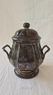 Antique Beautiful Sugar Bowl Candy Dish in Solid 950 Silver, 19th Century, Louis Philippe, 409 g