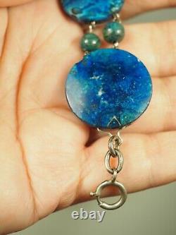 Antique Blue Stone Solid Silver Bracelet