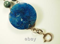 Antique Blue Stone Solid Silver Bracelet