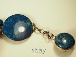 Antique Blue Stone Solid Silver Bracelet