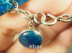 Antique Blue Stone Solid Silver Bracelet
