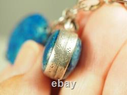 Antique Blue Stone Solid Silver Bracelet