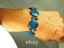 Antique Blue Stone Solid Silver Bracelet